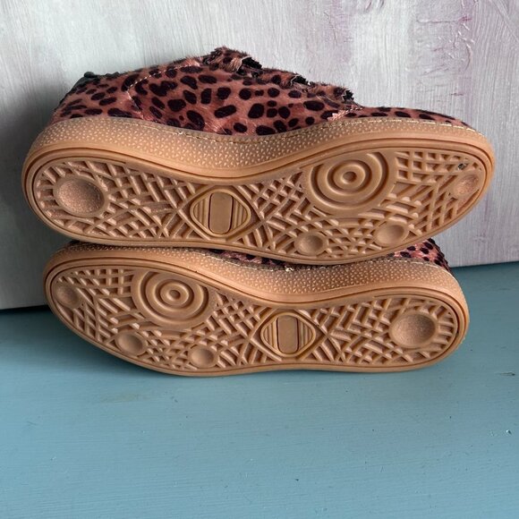 Camila Coelho Bastion Leopard Velcro Closure Sneakers Size 6.5 Vegan Pony Hair - Picture 11 of 14
